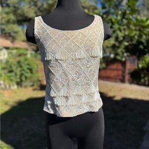 Vintage 50s/60s Handmade Beaded Sequin Top